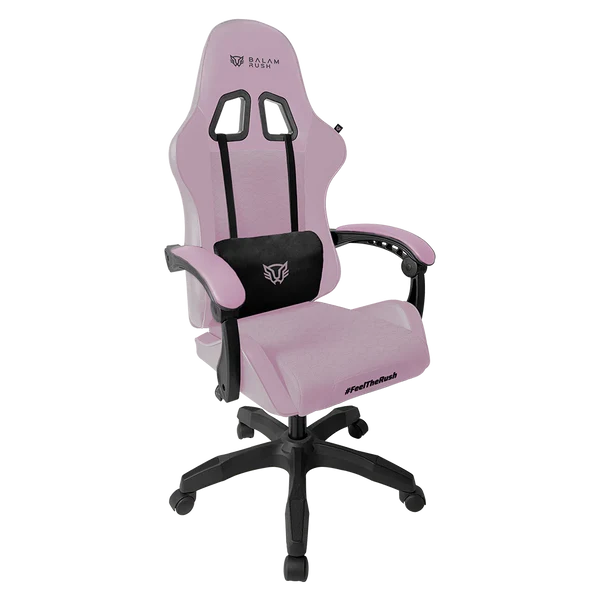 Silla Gamer Balam Rush Power Rush V2 / Ergonomica / Inclinacion 135 Grados / Mecanismo Mariposa / Max 120 Kg / Piston Clase 3 / Reposabrazoz Fijo / Rosa-negro / Br-944489