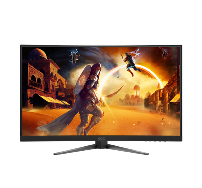 Monitor Gamer Curvo Aoc C27g4h2 /  Panel Va / 200 Hz / Tiempo De Respuesta 1 Ms / Amd Free Sync / Color Negro Y Rojo / Hdmi / Vga / Dp / Aspecto 16:9 / Resolucion 1920 X 1080 / Brillo 300 Cd/m2