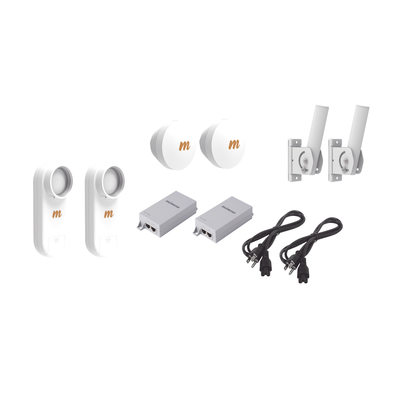 Kit De 2 Radios C5x Con 2 Antenas De (16 Dbi),  Rango De Frecuencia Extendida (4.9 A 6.4 Ghz),  Incluye Inyector Poe, Cable De Alimentación Y 2 Fleximount-xl Para Alineación, Distancia De Hasta 6 Km