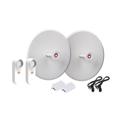 Kit De 2 Radios C5x Con Antenas Txpd30c5x (30 Dbi), Rango De Frecuencia Extendida (4.9 A 6.4 Ghz), Incluye Inyector Poe Y Cable De Alimentación