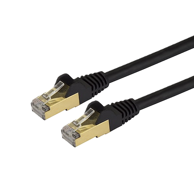 Cable De 2m Cat6a Ethernet Negro - Cable De Red 10gb Cat6a Snagless Blindado Rj45 Poe De 100w - 10gbe Con Certificacion Ul/tia - Startech.com Mod. C6aspat5bk