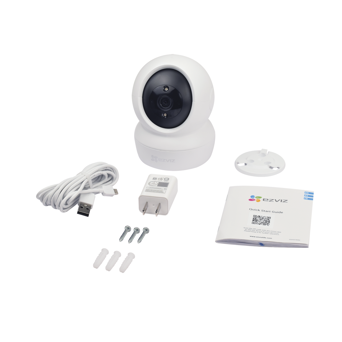 Camara Wi Fi/ Ezviz/ Cs-c6n-g1-5mp / Pt / Initerior /vision Nocturna A Color / Audio Bidireccional/ Vision Panoramica 360 / Deteccion Inteligente De Persona Y Vehiculos / Auto Zoom/ /h2.65/ Micro Sd