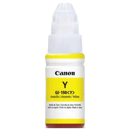 Botella De Tinta Canon Gi-190 Amarillo,rendimiento 7,000 Paginas,compatible G1100,g2100,g3100,g4100