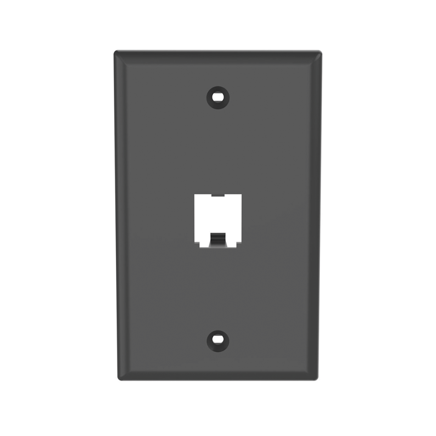 Placa de Pared Vertical Clásica, Salida Para 1 Puerto Mini-Com, Color Negro