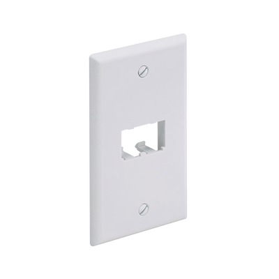 Placa De Pared Vertical Clásica, Salida Para 2 Puertos Mini-com, Color Blanco