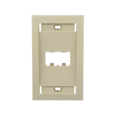 Placa De Pared Vertical Ejecutiva, Salida Para 2 Puertos Mini-com, Con Espacios Para Etiquetas, Color Marfil
