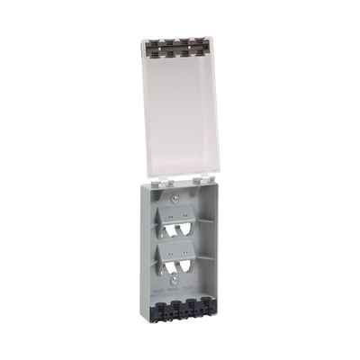 Placa De Pared Vertical, Resistente Al Agua Con Protección Ip56, Acepta 4 Módulos Mini-com, Color Claro