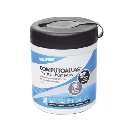 Toallas Humedas Computoallas Antibacteriales Y Antiestaticas Para Uso Exclusivamente Externo 30 Pzas Silimex