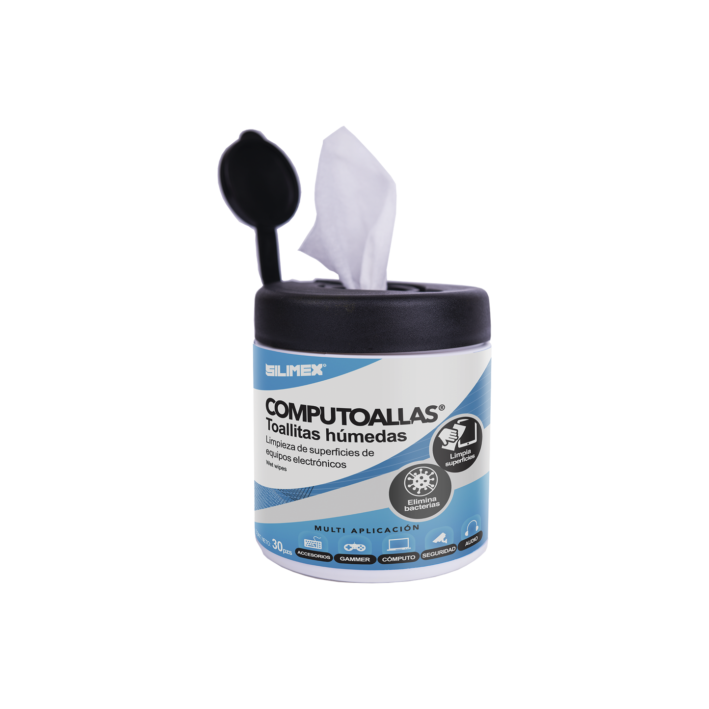 Toallas Humedas Computoallas Antibacteriales Y Antiestaticas Para Uso Exclusivamente Externo 30 Pzas Silimex