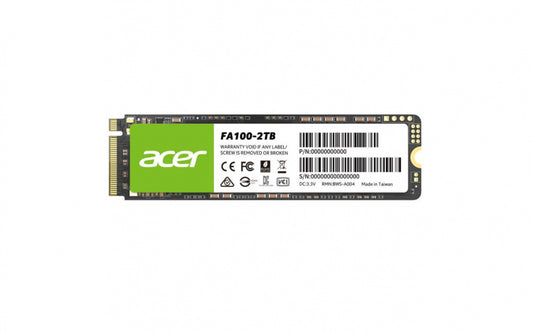 Unidad De Estado Solido Ssd Interno Acer Fa100 2tb M.2 2280 Nvme Pcie Gen 3x4 Lect.3300 Escrit. 2700 Mbs 3d Tlc Nand Pc Laptop Minipc Bl.9bwwa.121
