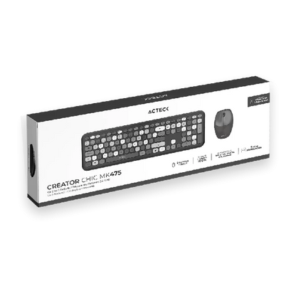 Kit Acteck  Teclado Y Mouse Inalambrico Creator Chic Mk475 / 110 Teclas / Membrana / Raton Optico / Usb 2.4 Ghz / 2 Botones Scroll / Negro / Ac-935166