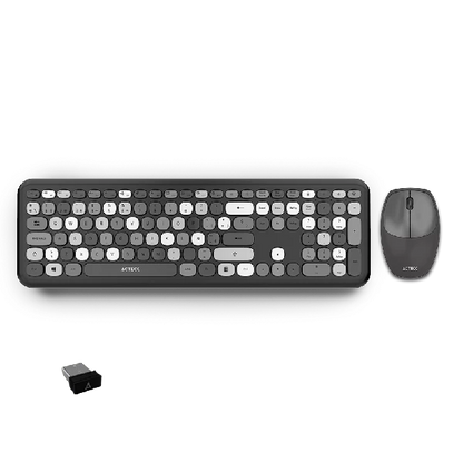 Kit Acteck  Teclado Y Mouse Inalambrico Creator Chic Mk475 / 110 Teclas / Membrana / Raton Optico / Usb 2.4 Ghz / 2 Botones Scroll / Negro / Ac-935166