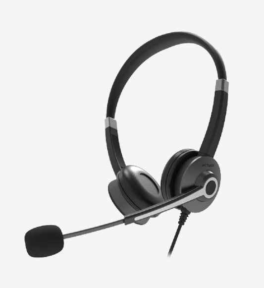 Audifonos Acteck Centric Pro Hp640 / Alámbricos / Diadema Para Conferencia / Usb / Micrófono Flexible / 4 Botones Controladores / Negro / Ac-935319