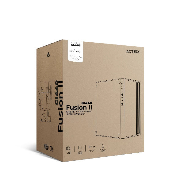 Gabinete Acteck Fusion Ii Gi440 / Micro Torre / Micro Atx, Mini Itx / Fuente 500w / Iluminacion Rgb / Panel Acrilico, Metal / Negro / Ac-935753