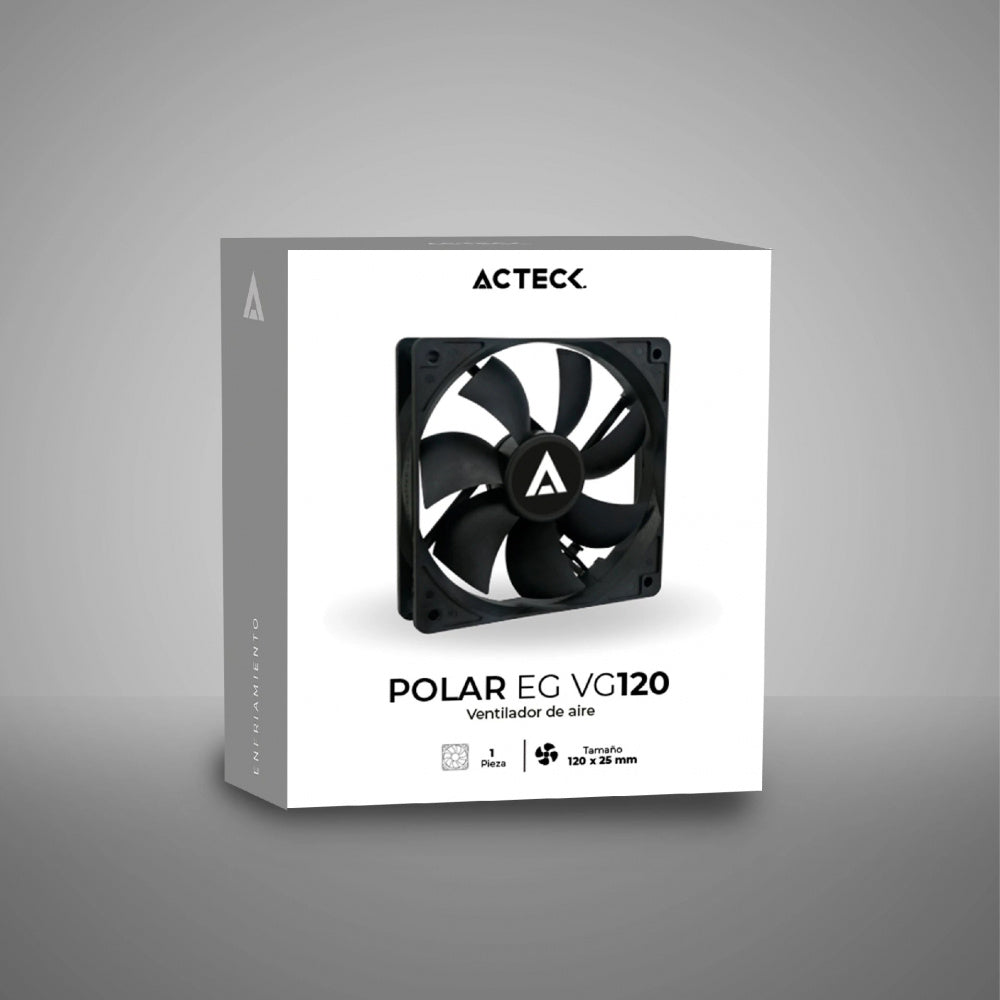 Ventilador Acteck Polar Eg Vg120 / De Aire / 1200 Rpm / 39.25 Cfm / Rodamiento Hidraulico / 7 Aspas / Conector Molex / 120 X 25 Mm / Ac-938136