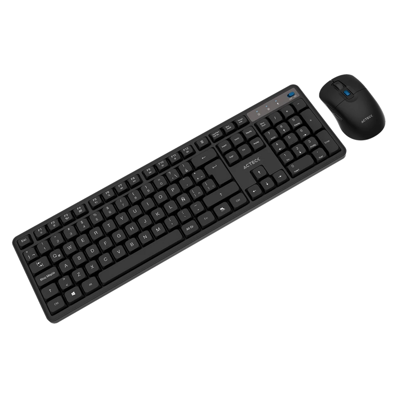 Kit Acteck Creator Silent Pro Mk474 / Teclado Y Mouse / Inalambrico Dongle Usb / Win, Mac, Android / Membrana /106 Teclas / Ergonomico / 5000 Dpi Ajustable / 6 Botones / Optico / Negro /ac-943505