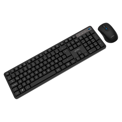 Kit Acteck Creator Silent Pro Mk474 / Teclado Y Mouse / Inalambrico Dongle Usb / Win, Mac, Android / Membrana /106 Teclas / Ergonomico / 5000 Dpi Ajustable / 6 Botones / Optico / Negro /ac-943505