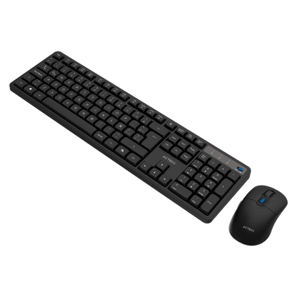Kit Acteck Creator Silent Pro Mk474 / Teclado Y Mouse / Inalambrico Dongle Usb / Win, Mac, Android / Membrana /106 Teclas / Ergonomico / 5000 Dpi Ajustable / 6 Botones / Optico / Negro /ac-943505