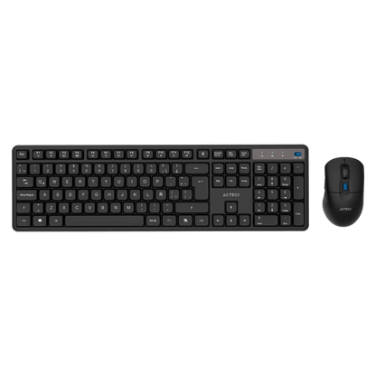 Kit Acteck Creator Silent Pro Mk474 / Teclado Y Mouse / Inalambrico Dongle Usb / Win, Mac, Android / Membrana /106 Teclas / Ergonomico / 5000 Dpi Ajustable / 6 Botones / Optico / Negro /ac-943505
