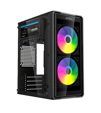 Gabinete Acteck Doom Ultra Crystal Gi750c / Mini Torre / Paneles De Cristal Templado / Fuente De Poder Atx 500w Incluida / Compatibilidad Micro Atx / Mini Itx / Negro / Ac-943789