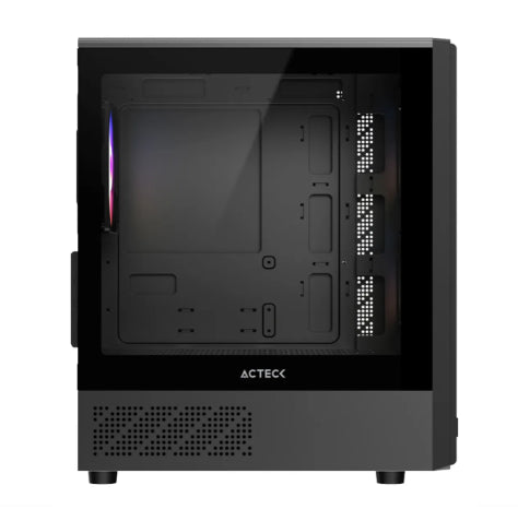Gabinete Acteck Zyron Gc606 / Mini Torre / Micro Atx - Mini Itx / Ventiladores Frgb X3 / Fuente De Poder Tipo Atx (no Incluida) / Metal + Panel De Cristal Templado / Negro / Ac-943819