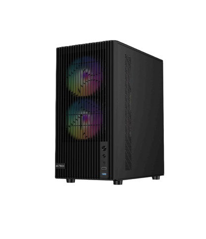 Gabinete Acteck Zyron Gc606 / Mini Torre / Micro Atx - Mini Itx / Ventiladores Frgb X3 / Fuente De Poder Tipo Atx (no Incluida) / Metal + Panel De Cristal Templado / Negro / Ac-943819