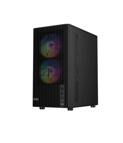 Gabinete Acteck Zyron Gc606 / Mini Torre / Micro Atx - Mini Itx / Ventiladores Frgb X3 / Fuente De Poder Tipo Atx (no Incluida) / Metal + Panel De Cristal Templado / Negro / Ac-943819