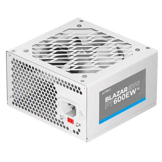Fuente De Poder Acteck Blazar Evo Ft600ew/ Atx / 600 W / No Modular / Ventilador 120 Mm /  Blanco / Es-05003ew