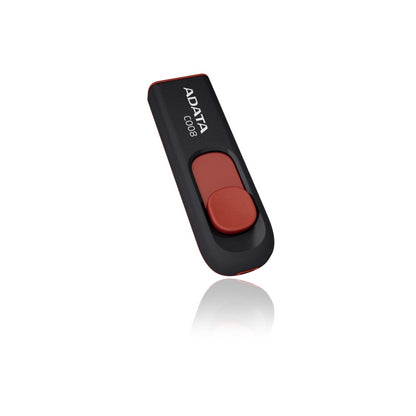 Memoria Adata 16gb Usb 2.0 C008 Retractil Negro- Rojo (ac008-16g-rkd)