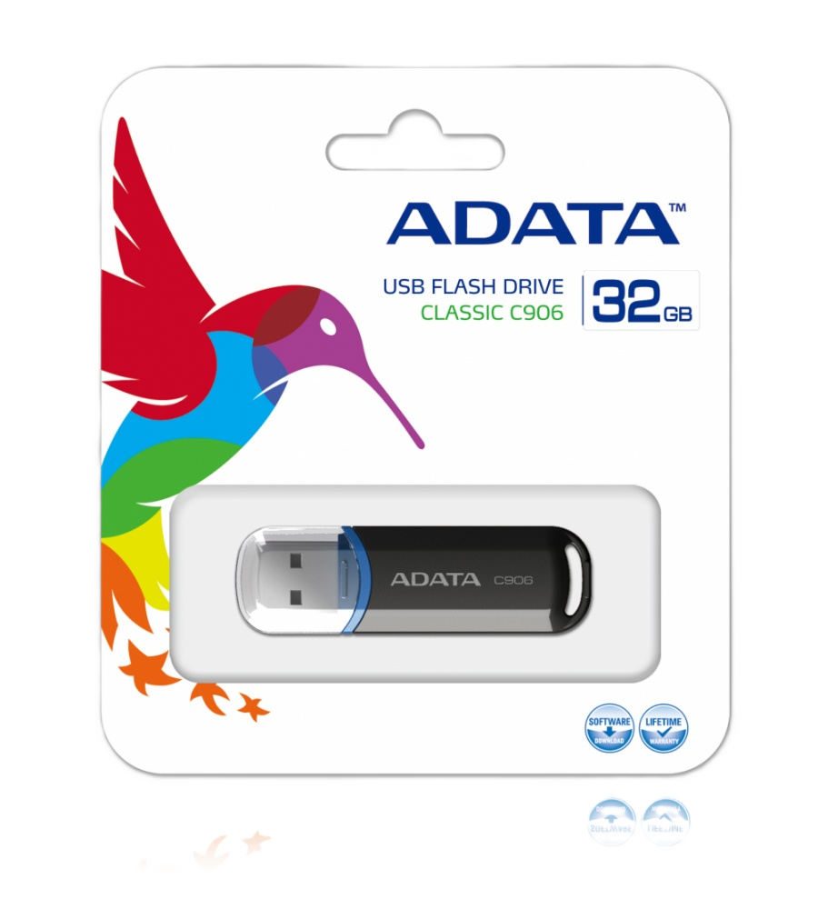 Memoria Adata 32gb Usb 2.0 C906 Negro (ac906-32g-rbk)