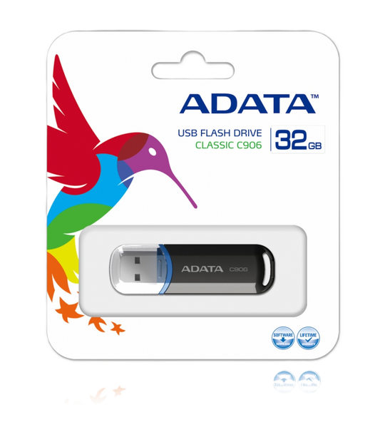 Memoria Adata 32gb Usb 2.0 C906 Negro (ac906-32g-rbk)