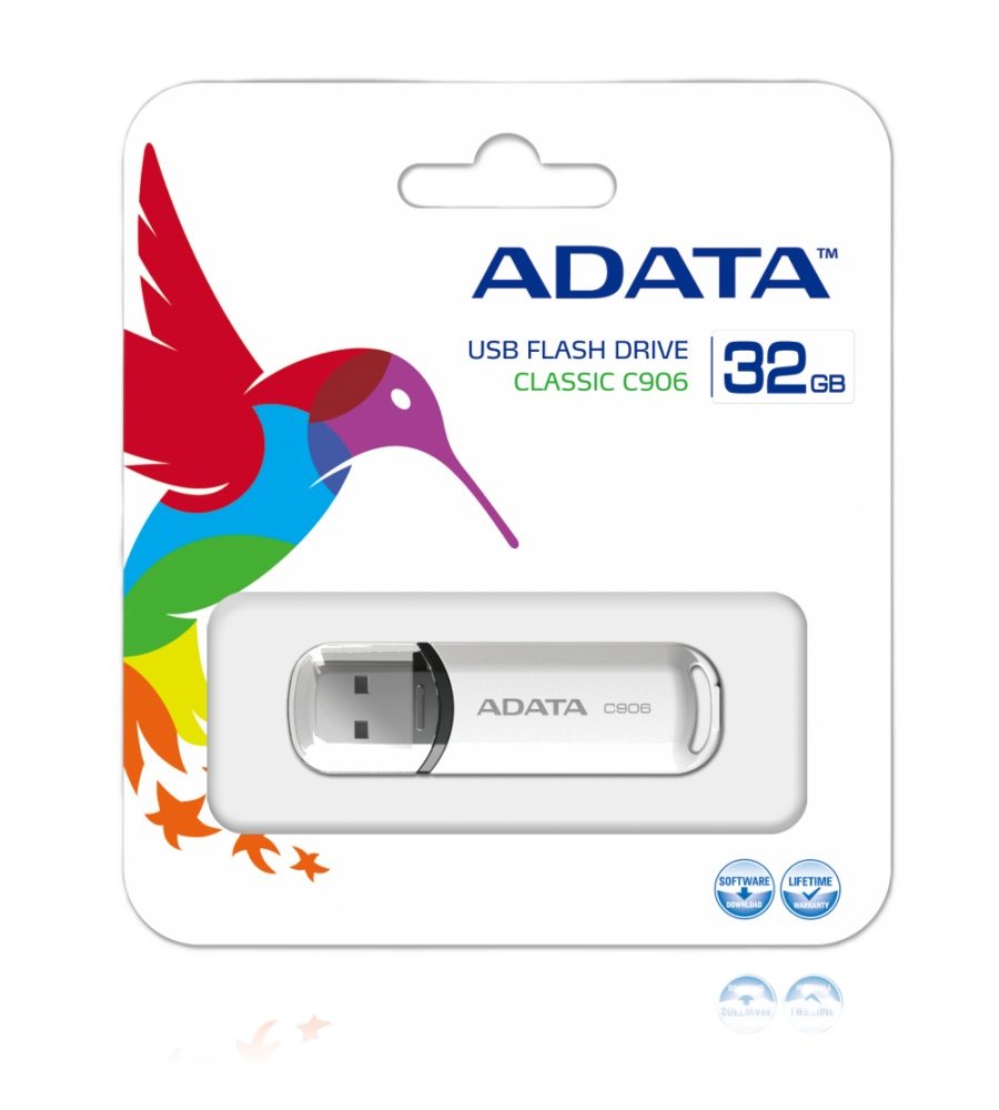 Memoria Adata 32gb Usb 2.0 C906 Blanco (ac906-32g-rwh)