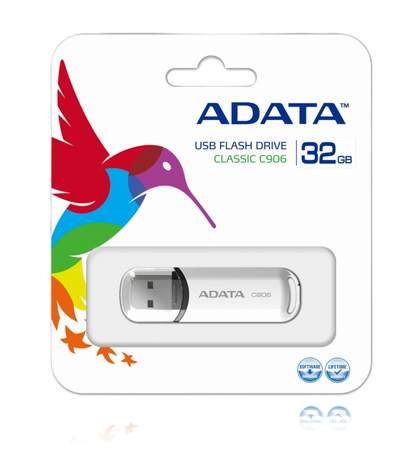 Memoria Adata 32gb Usb 2.0 C906 Blanco (ac906-32g-rwh)