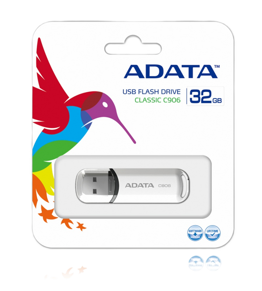 Memoria Adata 32gb Usb 2.0 C906 Blanco (ac906-32g-rwh)