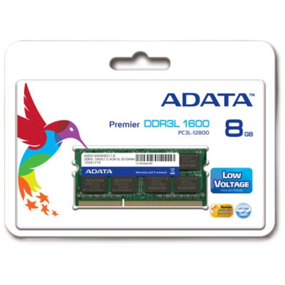Memoria Adata Sodimm Ddr3 Low 8gb Pc3l-12800 1600mhz Cl11 204pin 1.35v Laptop/aio/mini Pcs Adds1600w8g11-s