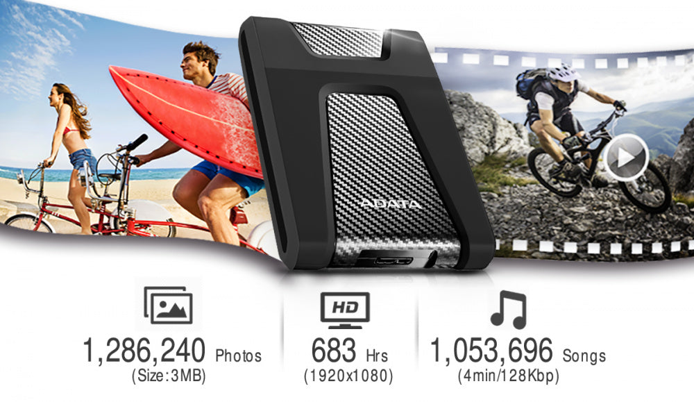 Disco Duro Externo Adata Hd650 2tb Portatil 2.5 Usb 3.2 Windows Mac Linux Contragolpes Color Negro (ahd650-2tu31-cbk)