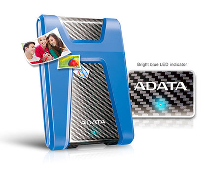 Disco Duro Externo Adata Hd650 2tb Portatil 2.5 Usb 3.2 Windows Mac Linux Contragolpes Color Azul (ahd650-2tu31-cbl)