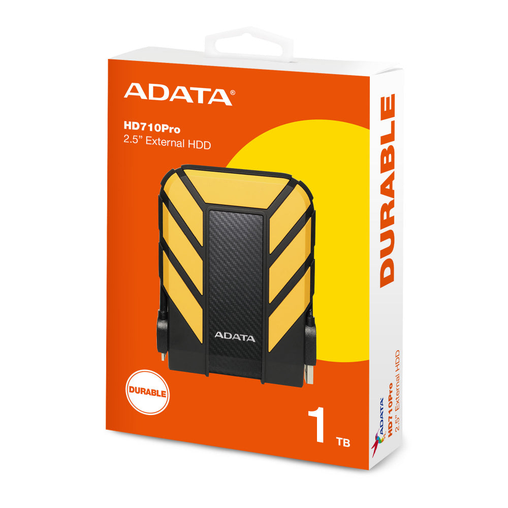 Disco Duro Externo Adata Hd710p 1tb Portatil 2.5 Usb 3.2 Windows Mac Linux Contragolpes Color Amarillo (ahd710p-1tu31-cyl)