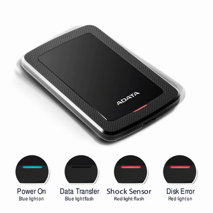 Disco Duro Externo Adata Hv300 4tb Portatil 2.5 Usb 3.2 Windows Mac Linux Dashdrive Slim Color Negro (ahv300-4tu31-cbk)