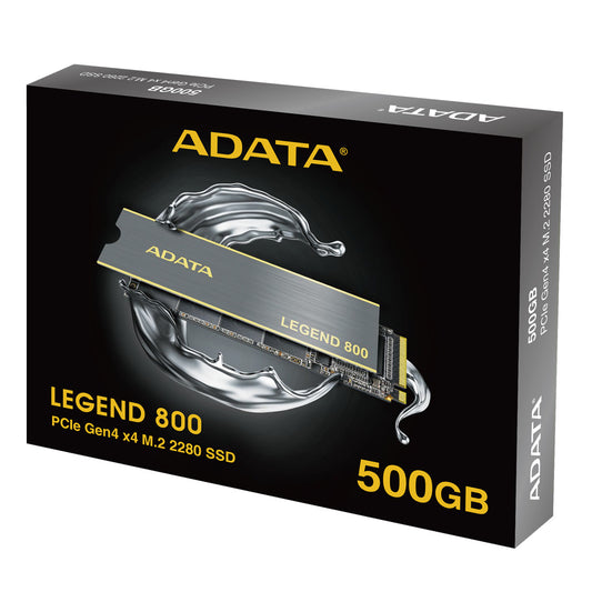 Unidad De Estado Solido Ssd Interno Adata Legend 800 500gb M.2 2280 Nvme Pcie Gen 4x4 Lect.3500 Escrit.2800 Mbs Pc Laptop Minipc 3dnand Disipador (aleg-800-500gcs)
