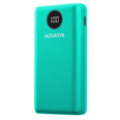 Bateria De Respaldo Adata Power Bank P20000qcd 20000mah/2 Usb A/ 1 Usb C/indicador De Carga Digital Color Verde (ap20000qcd-dgt-cgn)