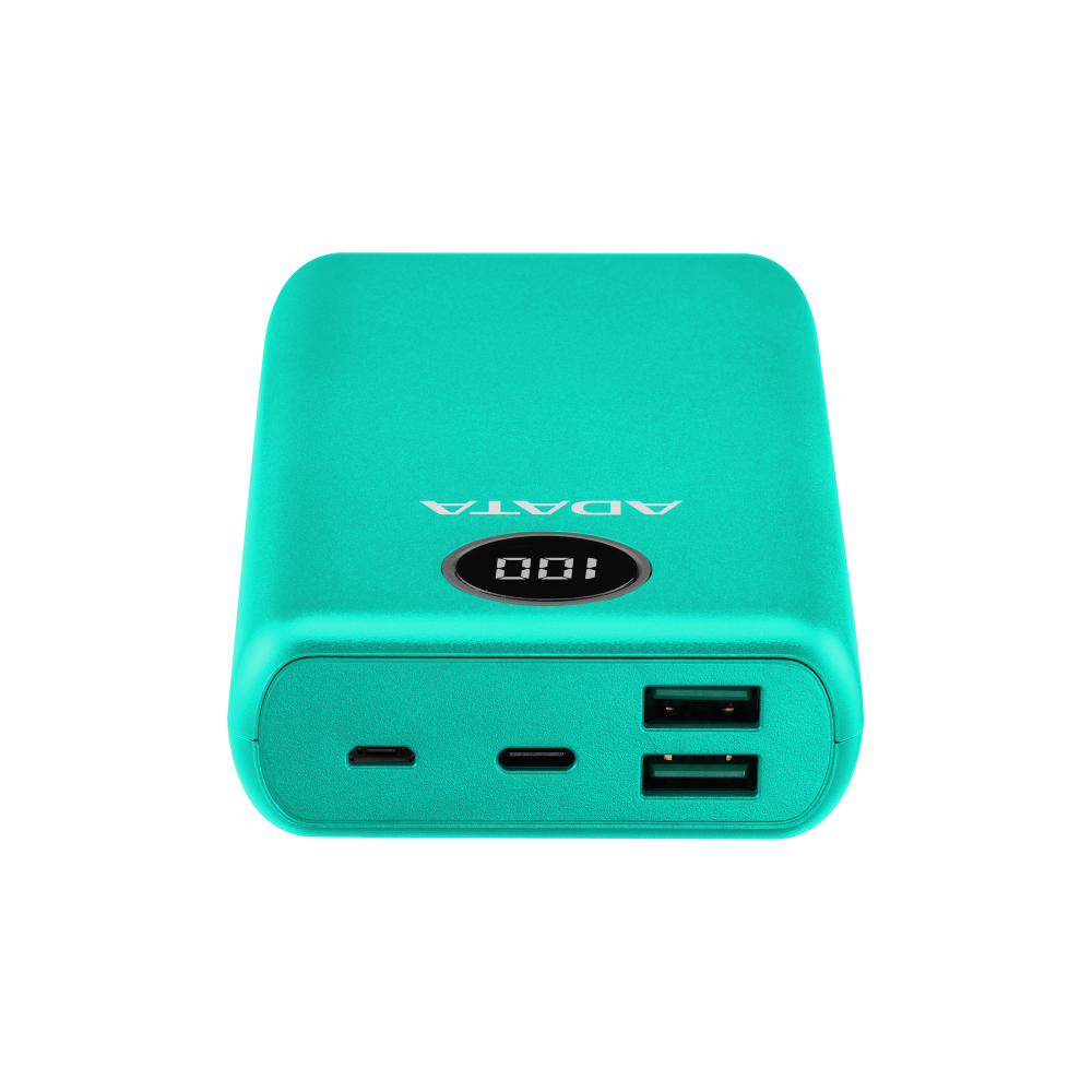 Bateria De Respaldo Adata Power Bank P20000qcd 20000mah/2 Usb A/ 1 Usb C/indicador De Carga Digital Color Verde (ap20000qcd-dgt-cgn)