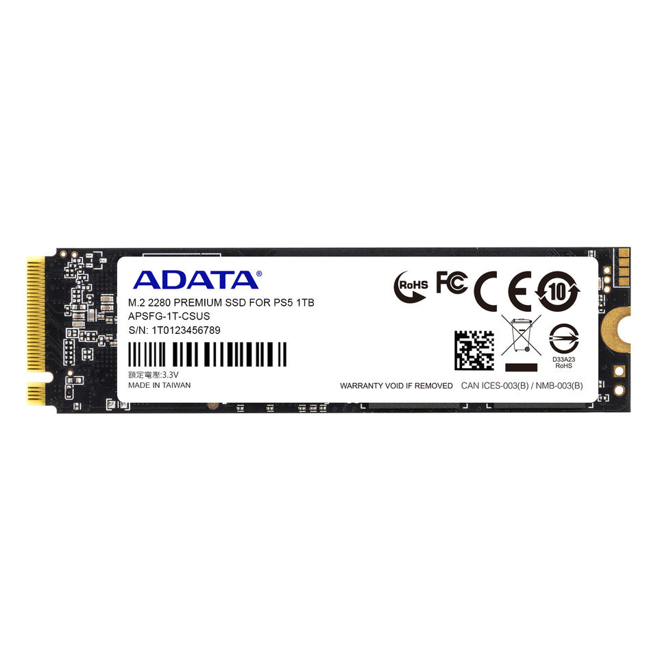 Unidad De Estado Solido Ssd Interno Adata Apsfg 1tb Premium M.2 2280 Nvme Pcie Gen 4x4 Lect. 7400 Escrit. 6800 Mbs Pc Laptop Mini Pcs Ps5 3dnand Disipador (apsfg-1t-csus)