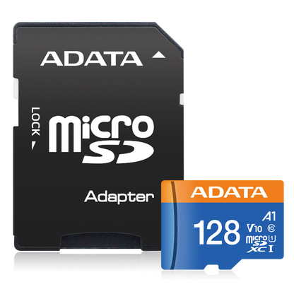 Memoria Adata Micro Sdxc/sdhc 128gb Uhs-i 100mb/25mb Clase 10 V10 A1 C/adaptador (ausdx128guicl10a1-ra1)
