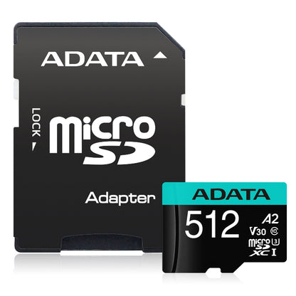 Memoria Adata Micro Sdxc/sdhc 512gb Uhs-i 100mb/85mb Clase 10 V30 A2 C/adaptador (ausdx512gui3v30sa2-ra1)