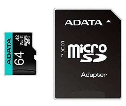 Memoria Adata Micro Sdxc/sdhc 64gb Uhs-i 100mb/80mb Clase 10 V30 A2 C/adaptador (ausdx64gui3v30sa2-ra1)