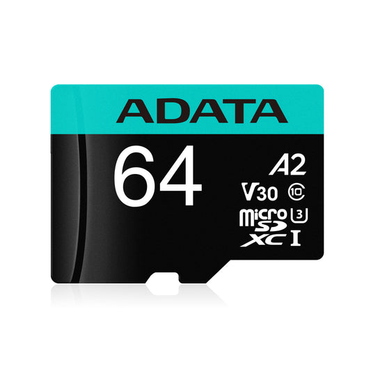 Memoria Adata Micro Sdxc/sdhc 64gb Uhs-i 100mb/80mb Clase 10 V30 A2 C/adaptador (ausdx64gui3v30sa2-ra1)