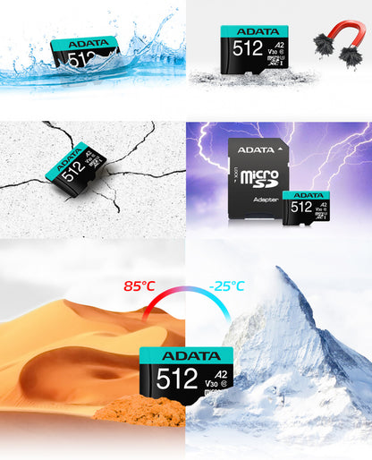 Memoria Adata Micro Sdxc/sdhc 64gb Uhs-i 100mb/80mb Clase 10 V30 A2 C/adaptador (ausdx64gui3v30sa2-ra1)