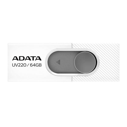 Memoria Adata 64gb Usb 2.0 Uv220 Retractil Blanco-gris (auv220-64g-rwhgy)