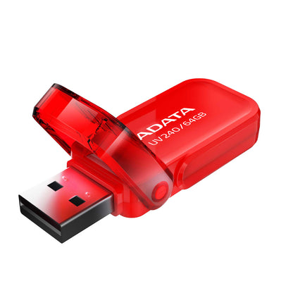 Memoria Adata 64gb Usb 2.0 Uv240 Rojo (auv240-64g-rrd)